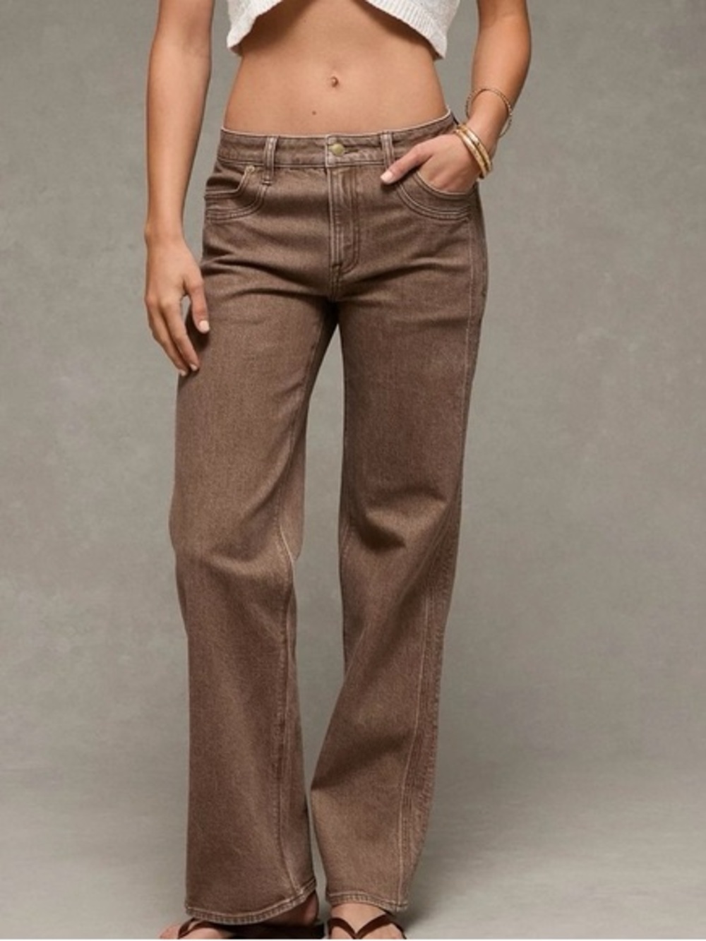 American Eagle Stovepipe Brown Jeans